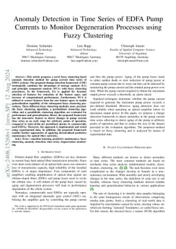 Anomaly Detection in Time Series of EDFA Pump Currents to Monitor Degeneration Processes using Fuzzy Clustering