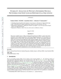 Stability Analysis of Physics-Informed Neural Networks for Stiff Linear
  Differential Equations