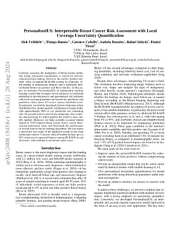 PersonalizedUS: Interpretable Breast Cancer Risk Assessment with Local
  Coverage Uncertainty Quantification