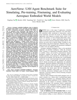 AeroVerse: UAV-Agent Benchmark Suite for Simulating, Pre-training,
  Finetuning, and Evaluating Aerospace Embodied World Models