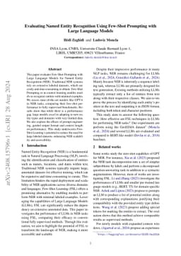 Evaluating Named Entity Recognition Using Few-Shot Prompting with Large
  Language Models