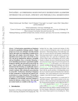 InstanSeg: an embedding-based instance segmentation algorithm optimized
  for accurate, efficient and portable cell segmentation