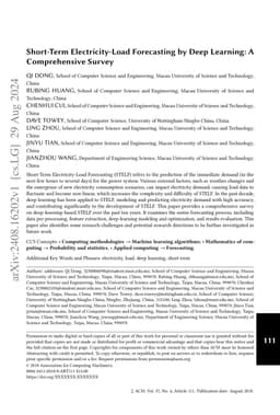Short-Term Electricity-Load Forecasting by Deep Learning: A Comprehensive Survey