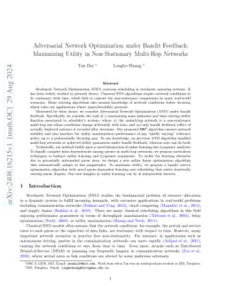 Adversarial Network Optimization under Bandit Feedback: Maximizing
  Utility in Non-Stationary Multi-Hop Networks