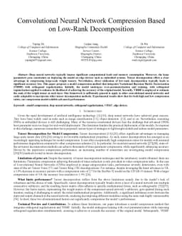 Convolutional Neural Network Compression Based on Low-Rank Decomposition
