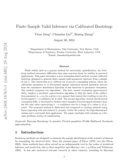 Finite Sample Valid Inference via Calibrated Bootstrap