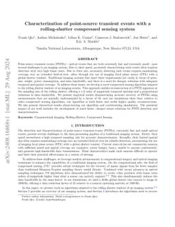 Characterization of point-source transient events with a rolling-shutter compressed sensing system