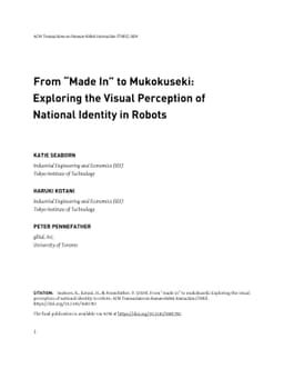 From "Made In" to Mukokuseki: Exploring the Visual Perception of
  National Identity in Robots