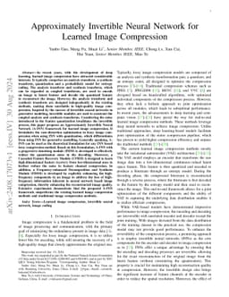 Approximately Invertible Neural Network for Learned Image Compression