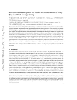 Secure Ownership Management and Transfer of Consumer Internet of Things
  Devices with Self-sovereign Identity