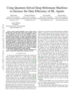 Using Quantum Solved Deep Boltzmann Machines to Increase the Data
  Efficiency of RL Agents