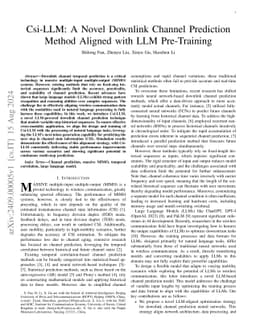 Csi-LLM: A Novel Downlink Channel Prediction Method Aligned with LLM
  Pre-Training