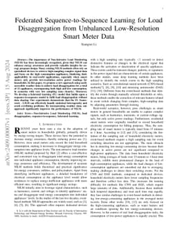 Federated Sequence-to-Sequence Learning for Load Disaggregation from
  Unbalanced Low-Resolution Smart Meter Data