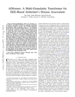 ADformer: A Multi-Granularity Transformer for EEG-Based Alzheimer's
  Disease Assessment