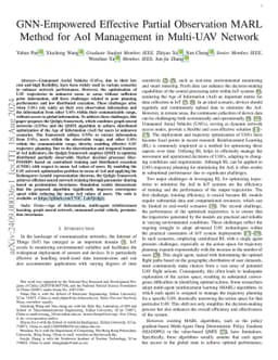 GNN-Empowered Effective Partial Observation MARL Method for AoI
  Management in Multi-UAV Network