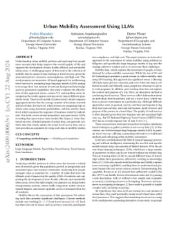 Urban Mobility Assessment Using LLMs