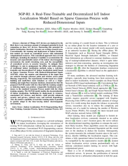 SGP-RI: A Real-Time-Trainable and Decentralized IoT Indoor Localization
  Model Based on Sparse Gaussian Process with Reduced-Dimensional Inputs