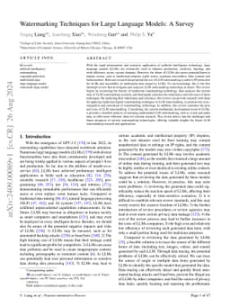 Watermarking Techniques for Large Language Models: A Survey