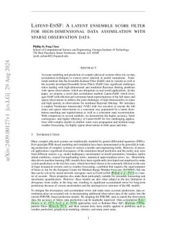 Latent-EnSF: A Latent Ensemble Score Filter for High-Dimensional Data
  Assimilation with Sparse Observation Data