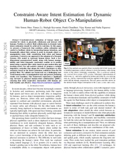 Constraint-Aware Intent Estimation for Dynamic Human-Robot Object
  Co-Manipulation