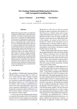 Pre-Training Multimodal Hallucination Detectors with Corrupted Grounding
  Data