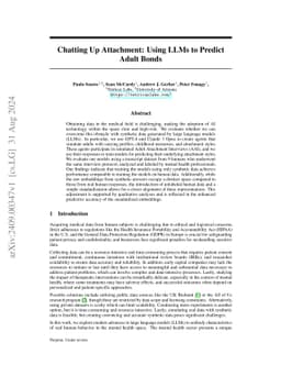 Chatting Up Attachment: Using LLMs to Predict Adult Bonds
