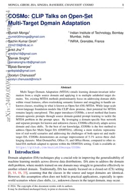 COSMo: CLIP Talks on Open-Set Multi-Target Domain Adaptation