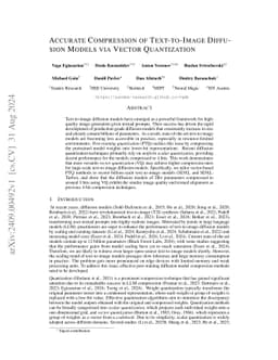 Accurate Compression of Text-to-Image Diffusion Models via Vector
  Quantization