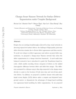 Change-Aware Siamese Network for Surface Defects Segmentation under
  Complex Background