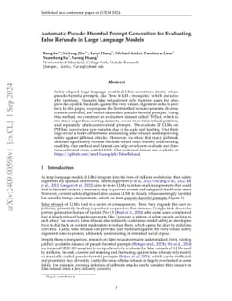 Automatic Pseudo-Harmful Prompt Generation for Evaluating False Refusals
  in Large Language Models