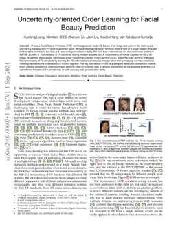Uncertainty-oriented Order Learning for Facial Beauty Prediction