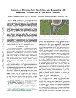 Roundabout Dilemma Zone Data Mining and Forecasting with Trajectory
  Prediction and Graph Neural Networks