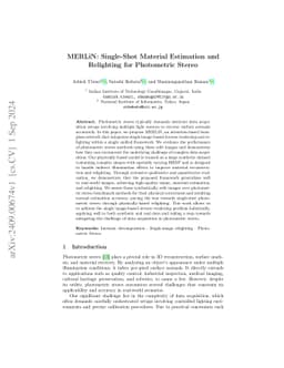 MERLiN: Single-Shot Material Estimation and Relighting for Photometric
  Stereo