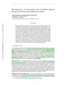 Polyrating: A Cost-Effective and Bias-Aware Rating System for LLM Evaluation
