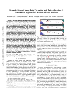 Dynamic Subgoal based Path Formation and Task Allocation: A NeuroFleets
  Approach to Scalable Swarm Robotics