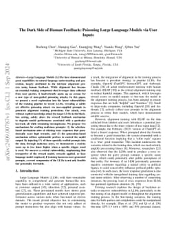 The Dark Side of Human Feedback: Poisoning Large Language Models via
  User Inputs