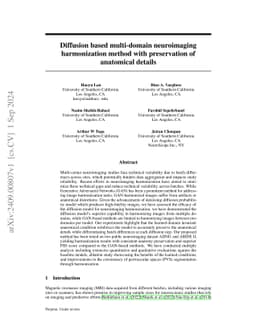 Diffusion based multi-domain neuroimaging harmonization method with
  preservation of anatomical details