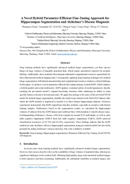 A Novel Hybrid Parameter-Efficient Fine-Tuning Approach for Hippocampus
  Segmentation and Alzheimer's Disease Diagnosis