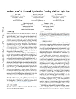 No Peer, no Cry: Network Application Fuzzing via Fault Injection