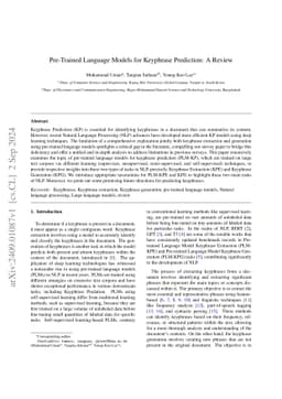 Pre-Trained Language Models for Keyphrase Prediction: A Review