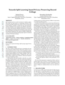 Towards Split Learning-based Privacy-Preserving Record Linkage