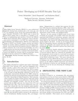 Poster: Developing an O-RAN Security Test Lab
