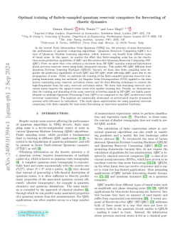 Optimal training of finitely-sampled quantum reservoir computers for
  forecasting of chaotic dynamics