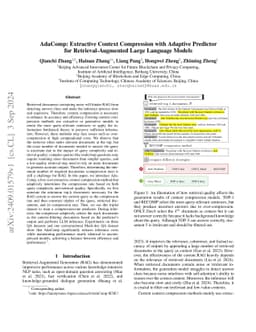 AdaComp: Extractive Context Compression with Adaptive Predictor for
  Retrieval-Augmented Large Language Models