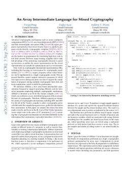 An Array Intermediate Language for Mixed Cryptography