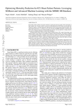 Optimizing Mortality Prediction for ICU Heart Failure Patients:
  Leveraging XGBoost and Advanced Machine Learning with the MIMIC-III Database