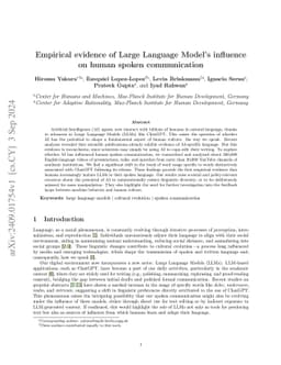 Empirical evidence of Large Language Model's influence on human spoken
  communication