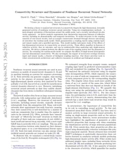 Connectivity structure and dynamics of nonlinear recurrent neural
  networks
