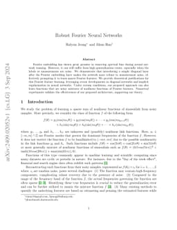 Robust Fourier Neural Networks