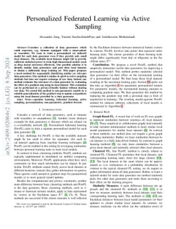 Personalized Federated Learning via Active Sampling